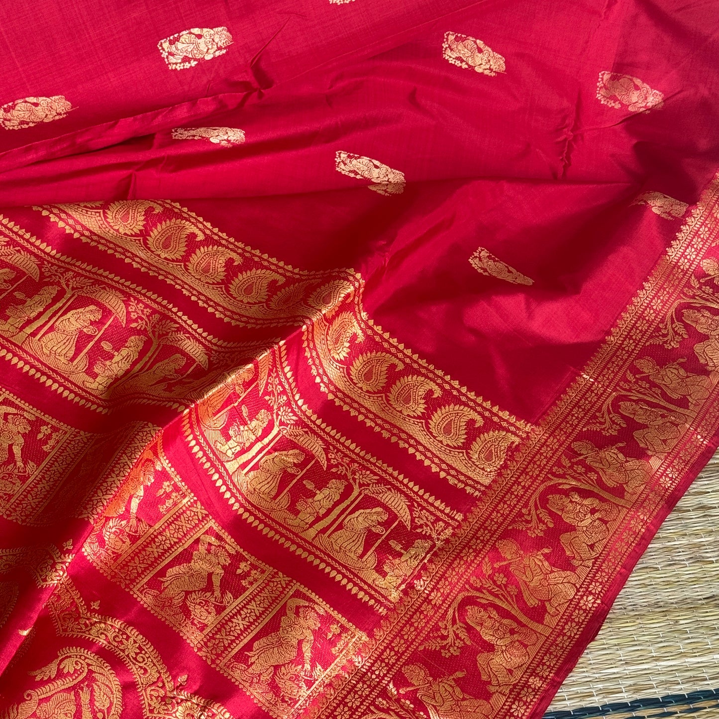 Regalia: Red Baluchari Silk Saree