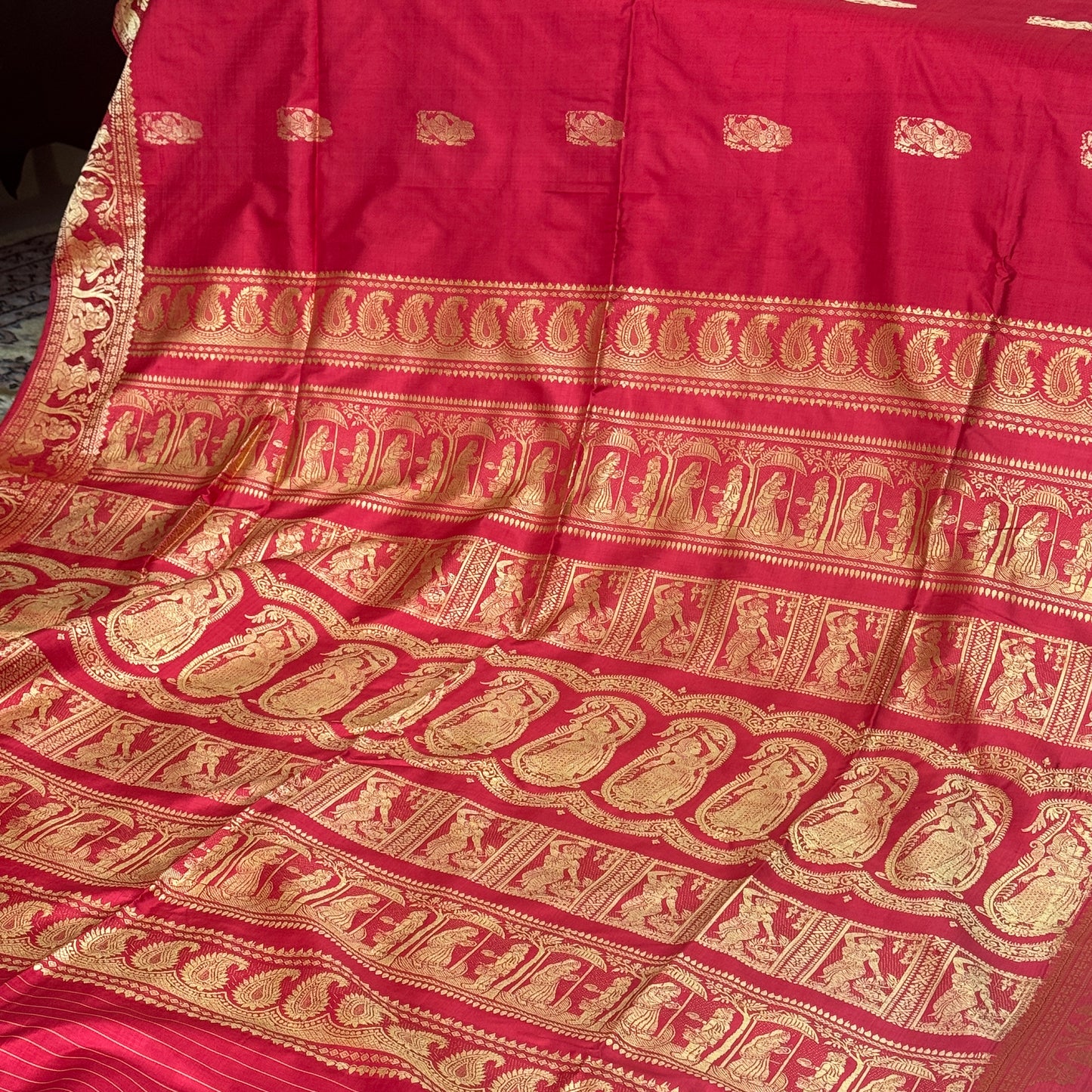 Regalia: Red Baluchari Silk Saree