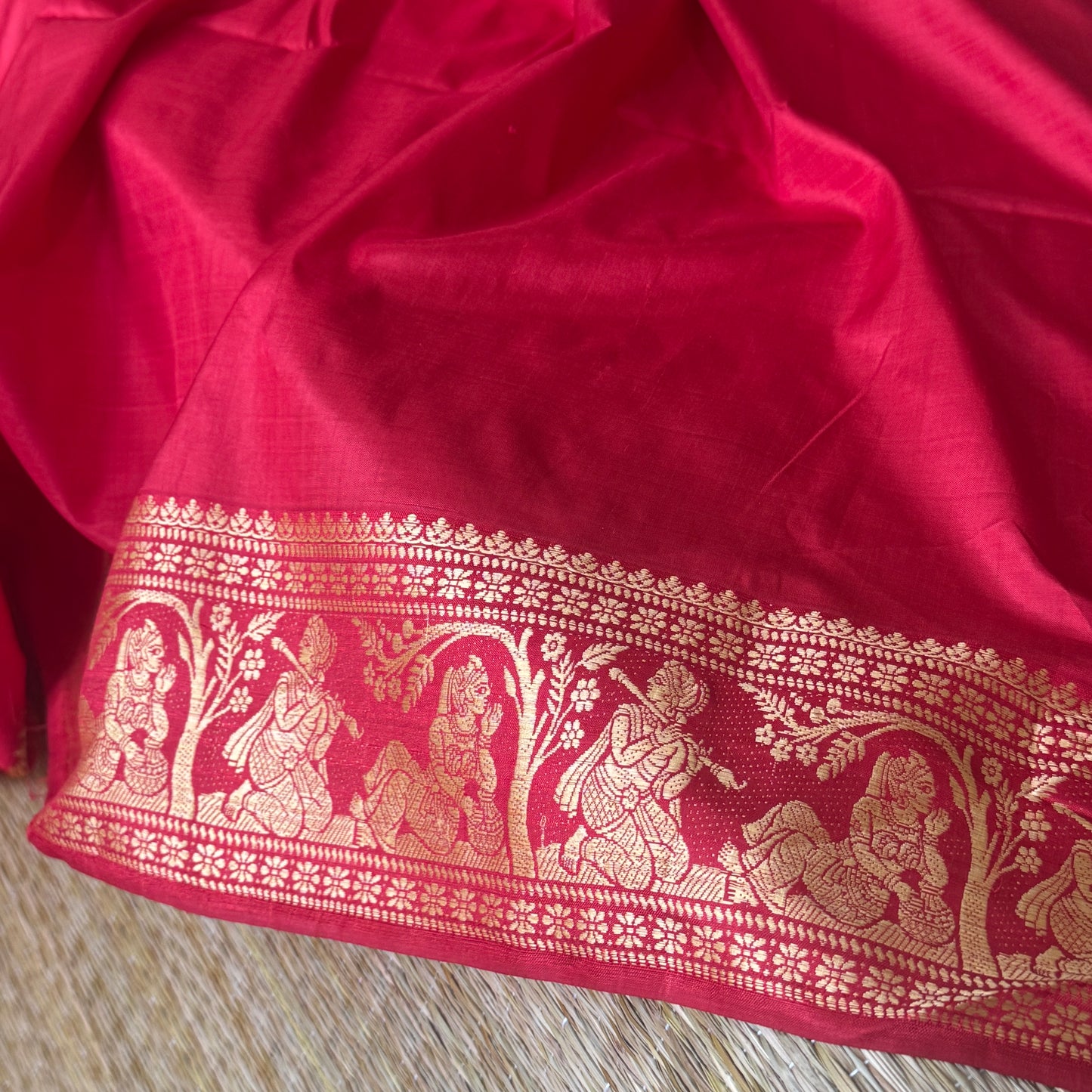 Regalia: Red Baluchari Silk Saree